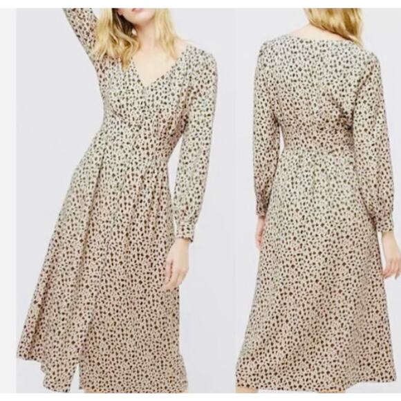 J Crew Button Front A Line Midi Dress in Leopard NWT 22W - Picture 1 of 10
